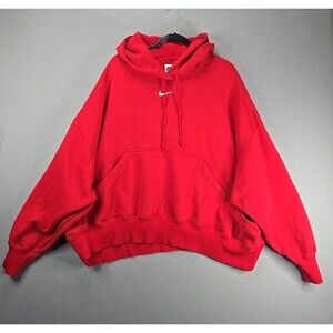 Nike Hoodie Center swoosh hoodie Sweatshirt Logo Red Mens Size XL